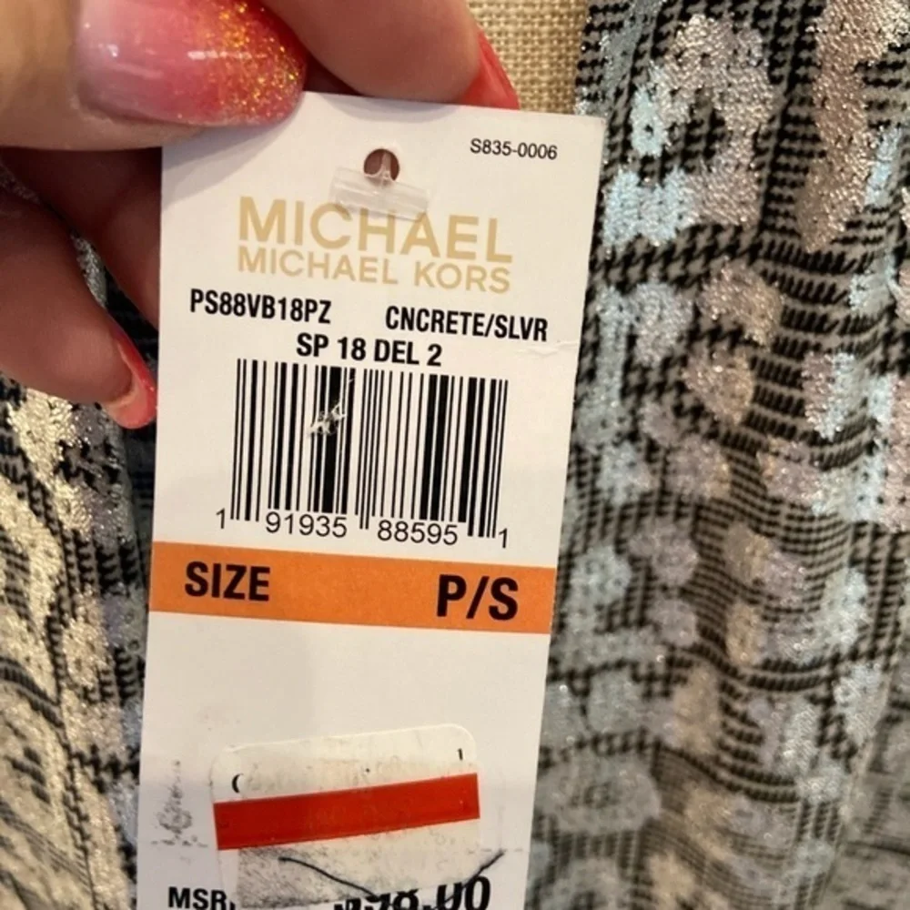 Michael Kos Black Silver Cheetah Print Dress‎ S